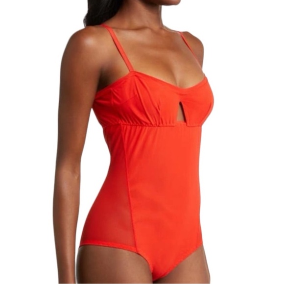 Revolve x Hah Under the Wire Bodysuit Blood Orange Red Size Small New with Tags - Picture 4 of 15
